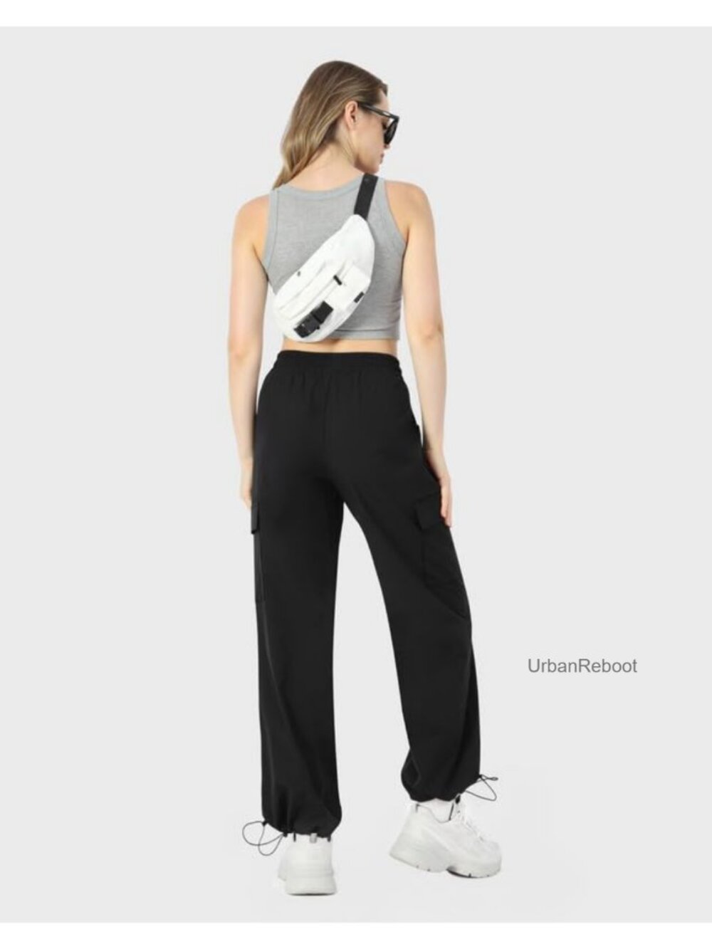 Baggy Cargo Pants Wide Leg Hiking Parachute Pants with 4 Pockets Y2K